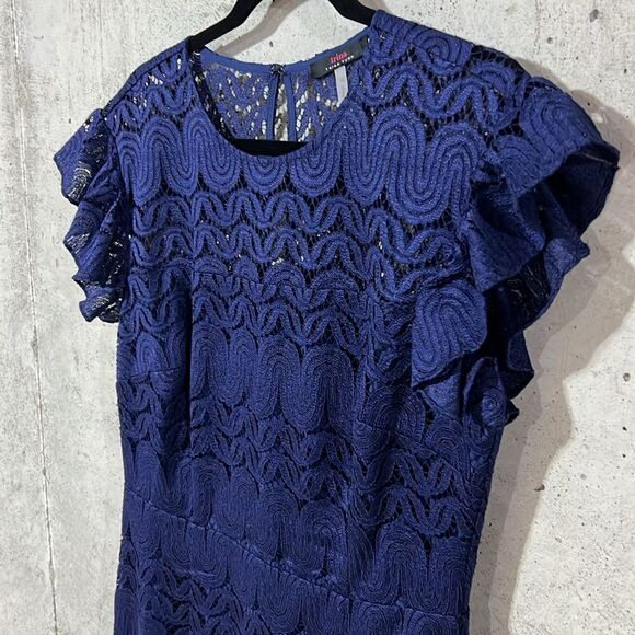 Trina Turk Lace Navy Elegant Dress Women’s Size 10 Medium Wedding Cocktail - Picture 2 of 8